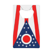 スチールボトルオープナーとオハイオ州州 クレジットカード栓抜き (正面)