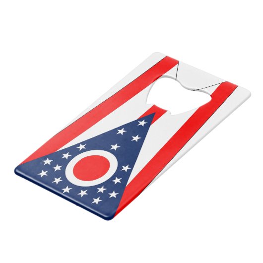 スチールボトルオープナーとオハイオ州州 クレジットカード栓抜き (裏面アングル)