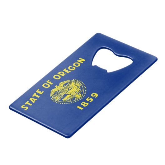 スチールボトルオープナーとオレゴン州の州 クレジットカード栓抜き (裏面アングル)