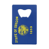 スチールボトルオープナーとオレゴン州の州 クレジットカード栓抜き (裏面)