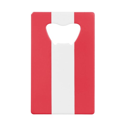 スチールボトルオープナーとオーストリア国旗 クレジットカード栓抜き (正面)