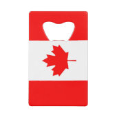 スチールボトルオープナーとカナダ国旗 クレジットカード栓抜き (正面)