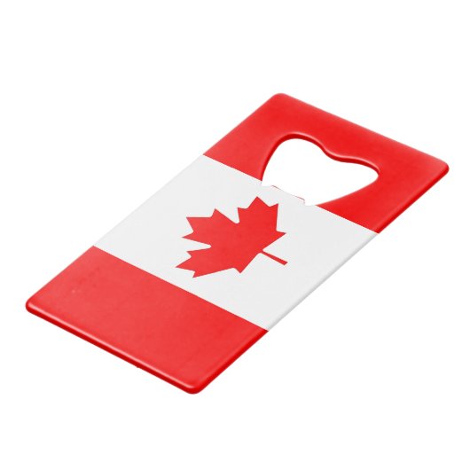 スチールボトルオープナーとカナダ国旗 クレジットカード栓抜き (裏面アングル)