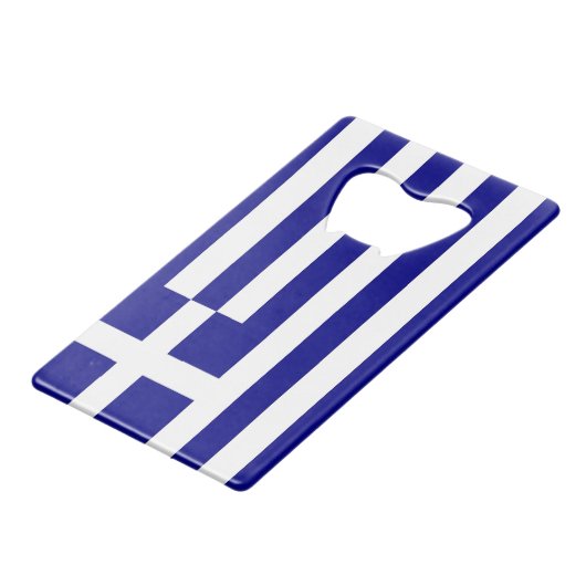スチールボトルオープナーとギリシャ国旗 クレジットカード栓抜き (裏面アングル)
