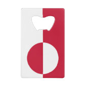 スチールボトルオープナーとグリーンランド国旗 クレジットカード栓抜き (正面)