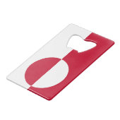 スチールボトルオープナーとグリーンランド国旗 クレジットカード栓抜き (正面アングル)