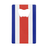 スチールボトルオープナーとコスタリカ国旗 クレジットカード栓抜き (正面)