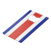 スチールボトルオープナーとコスタリカ国旗 クレジットカード栓抜き (裏面アングル)