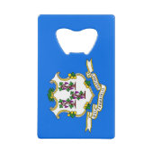 スチールボトルオープナーとコネチカット州旗 クレジットカード栓抜き (裏面)