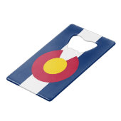 スチールボトルオープナーとコロラド州旗 クレジットカード栓抜き (正面アングル)