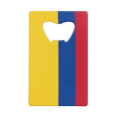 スチールボトルオープナーとコロンビア国旗 クレジットカード栓抜き (正面)