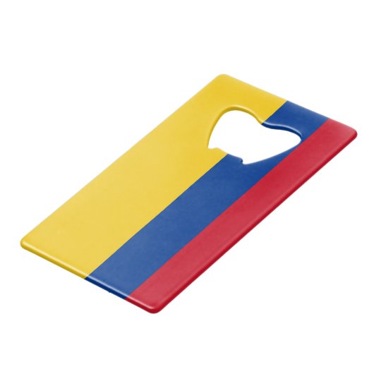 スチールボトルオープナーとコロンビア国旗 クレジットカード栓抜き (裏面アングル)