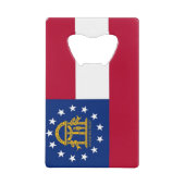 スチールボトルオープナーとジョージア州旗 クレジットカード栓抜き (正面)