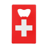 スチールボトルオープナーとスイス国旗 クレジットカード栓抜き (裏面)