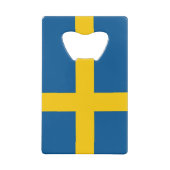 スチールボトルオープナーとスウェーデン国旗 クレジットカード栓抜き (裏面)