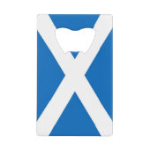 スチールボトルオープナーとスコットランド国旗、英国 クレジットカード栓抜き (正面)