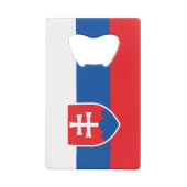 スチールボトルオープナーとスロバキアの国旗 クレジットカード栓抜き (正面)