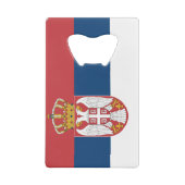 スチールボトルオープナーとセルビア国旗 クレジットカード栓抜き (裏面)