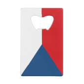 スチールボトルオープナーとチェコ国旗 クレジットカード栓抜き (正面)