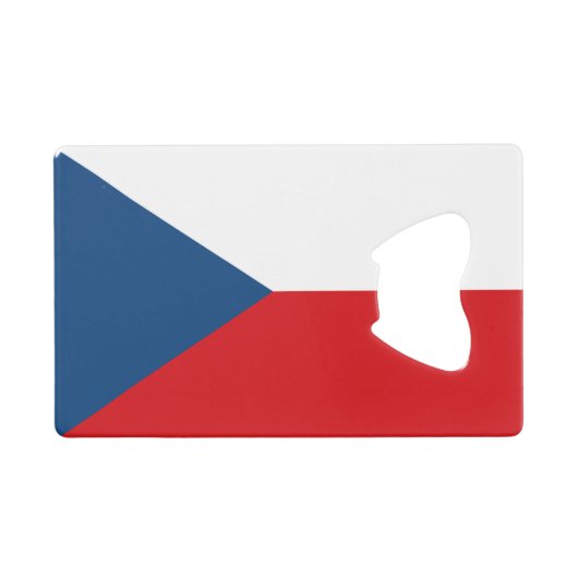 スチールボトルオープナーとチェコ国旗 クレジットカード栓抜き (正面(横))