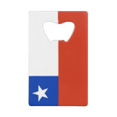 スチールボトルオープナーとチリ国旗 クレジットカード栓抜き (正面)