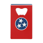 スチールボトルオープナーとテネシー州旗 クレジットカード栓抜き (正面)