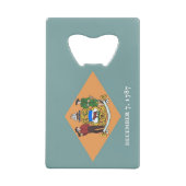 スチールボトルオープナーとデラウェア州旗（米国） クレジットカード栓抜き (裏面)