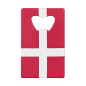 スチールボトルオープナーとデンマーク国旗 クレジットカード栓抜き (正面)