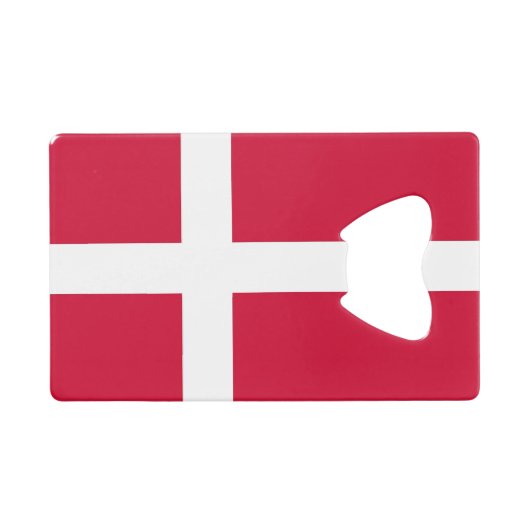 スチールボトルオープナーとデンマーク国旗 クレジットカード栓抜き (正面(横))