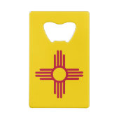 スチールボトルオープナーとニューメキシコ州旗 クレジットカード栓抜き (裏面)