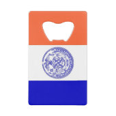 スチールボトルオープナーとニューヨーク州旗 クレジットカード栓抜き (正面)