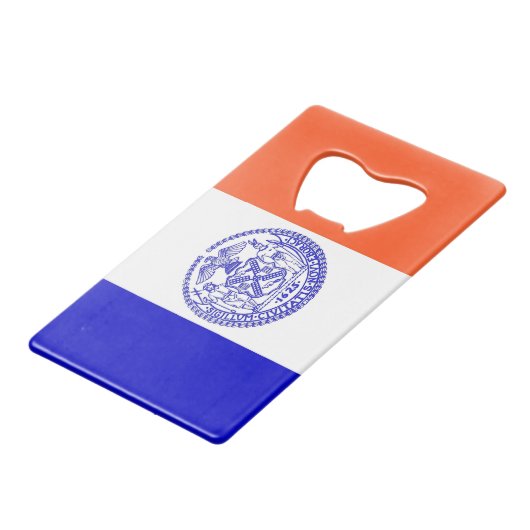 スチールボトルオープナーとニューヨーク州旗 クレジットカード栓抜き (裏面アングル)