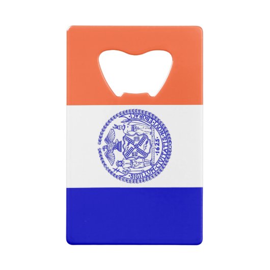 スチールボトルオープナーとニューヨーク州旗 クレジットカード栓抜き (裏面)