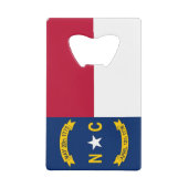 スチールボトルオープナーとノースカロライナ州旗 クレジットカード栓抜き (正面)