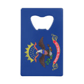 スチールボトルオープナーとノースダコタ州旗 クレジットカード栓抜き (正面)