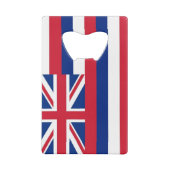 スチールボトルオープナーとハワイ州旗，アメリカ クレジットカード栓抜き (裏面)