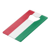 スチールボトルオープナーとハンガリー国旗 クレジットカード栓抜き (正面アングル)