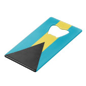 スチールボトルオープナーとバハマ国旗 クレジットカード栓抜き (裏面アングル)