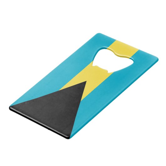 スチールボトルオープナーとバハマ国旗 クレジットカード栓抜き (裏面アングル)