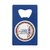 スチールボトルオープナーとバージニア州旗 クレジットカード栓抜き (正面)