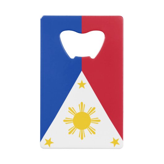 スチールボトルオープナーとフィリピン国旗 クレジットカード栓抜き (正面)