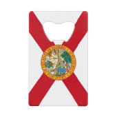 スチールボトルオープナーとフロリダ州旗 クレジットカード栓抜き (正面)