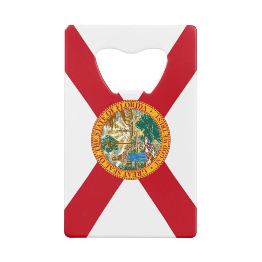 スチールボトルオープナーとフロリダ州旗 クレジットカード栓抜き (裏面)