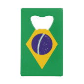 スチールボトルオープナーとブラジル国旗 クレジットカード栓抜き (正面)
