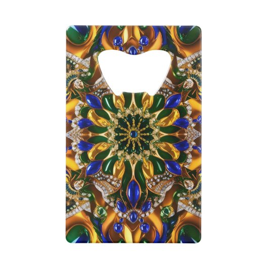 スチールボトルオープナーとブラジル色 クレジットカード栓抜き (正面)