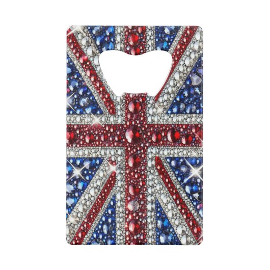 スチールボトルオープナーとブリティッシュカラー クレジットカード栓抜き (正面)