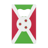 スチールボトルオープナーとブルンジ国旗 クレジットカード栓抜き (正面)