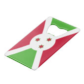 スチールボトルオープナーとブルンジ国旗 クレジットカード栓抜き (正面アングル)