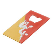 スチールボトルオープナーとブータン国旗 クレジットカード栓抜き (裏面アングル)