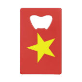 スチールボトルオープナーとベトナム国旗 クレジットカード栓抜き (正面)